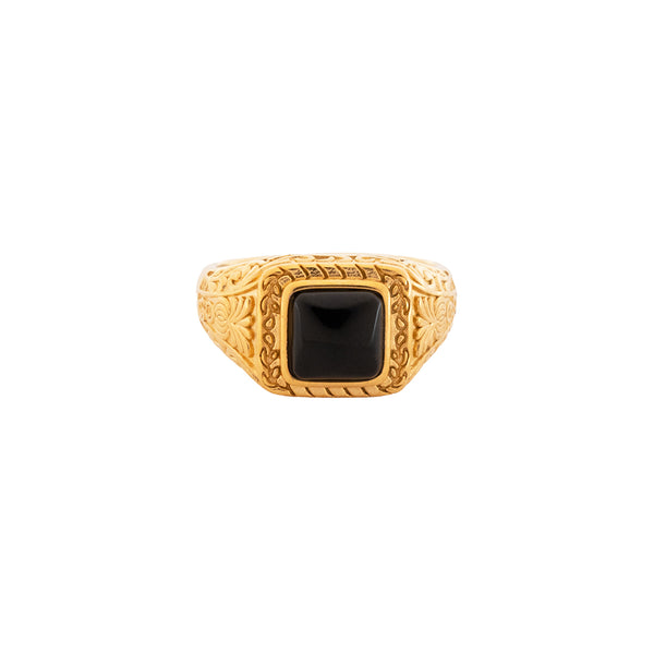 Ignis Black Ring - Gold