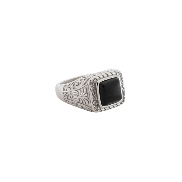 Ignis Black Ring - Silver