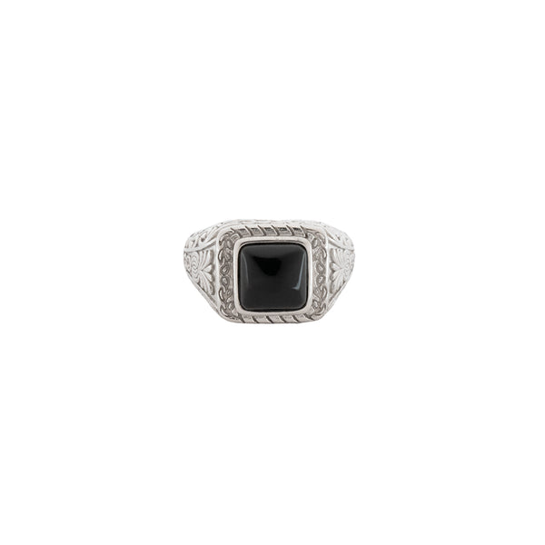 Ignis Black Ring - Silver