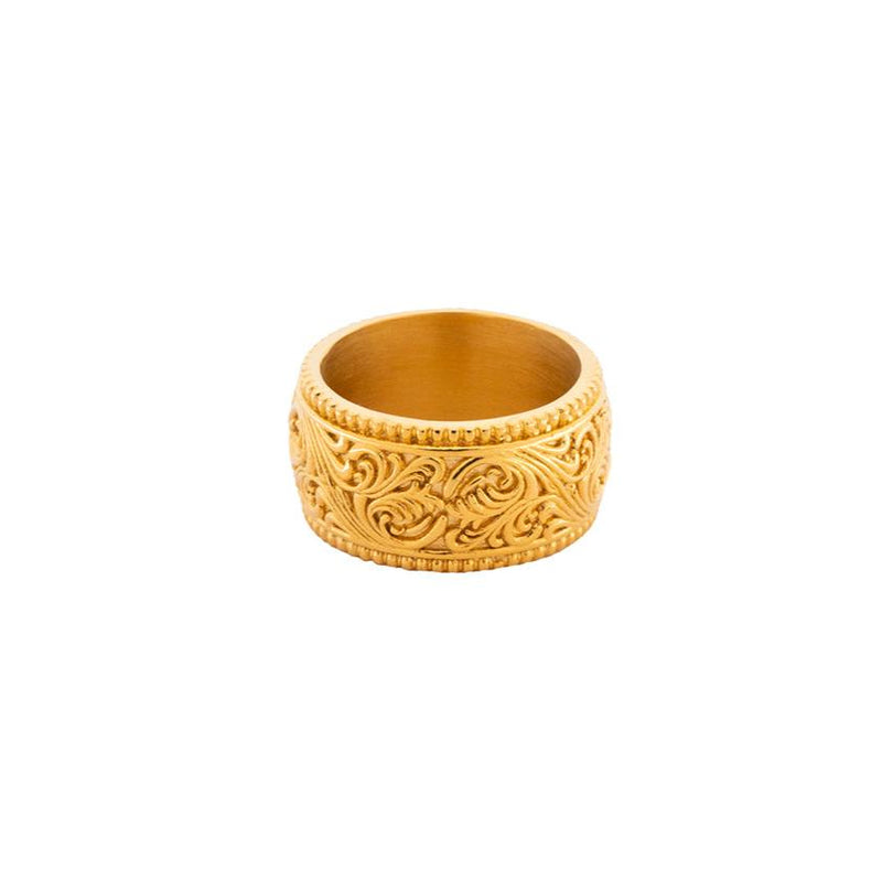 Intra Ring - Gold | Mens Chunky Gold Band Ring - By Twistedpendant