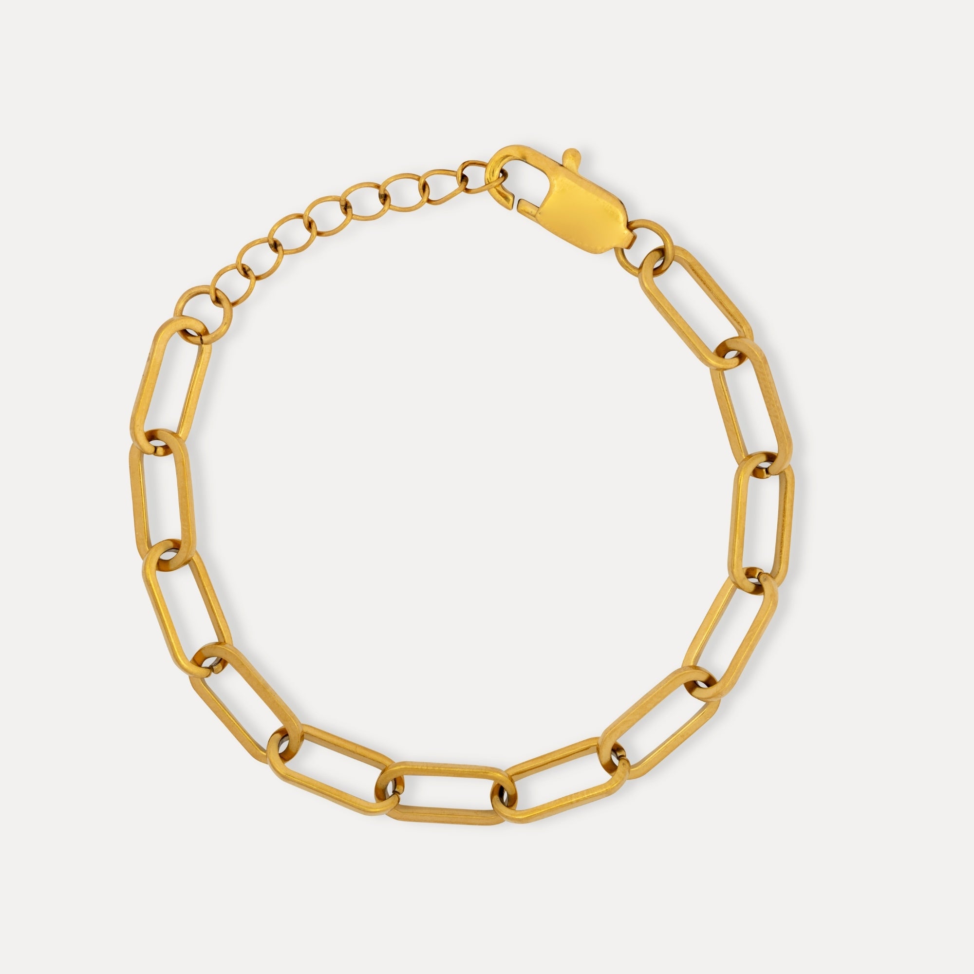 Mens Bracelets, Gold Paperclip Link Bracelet Chain - By Twistedpendant