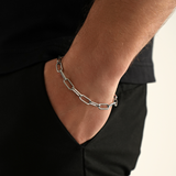 Mens Bracelets, Silver Paperclip Link Bracelet Chain - By Twistedpendant