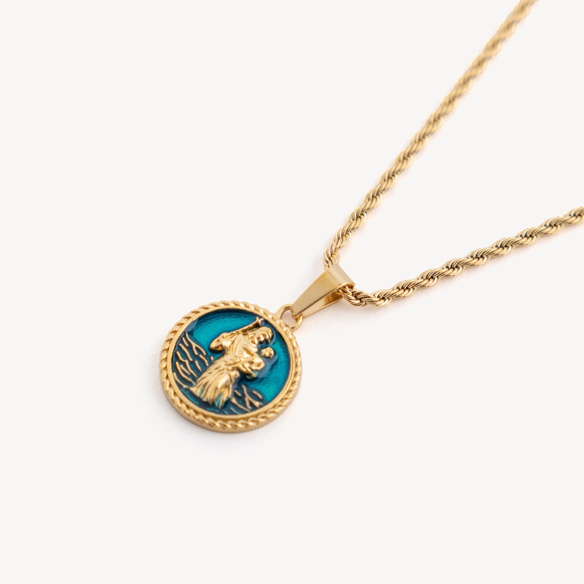 St Christopher - Blue (Gold)
