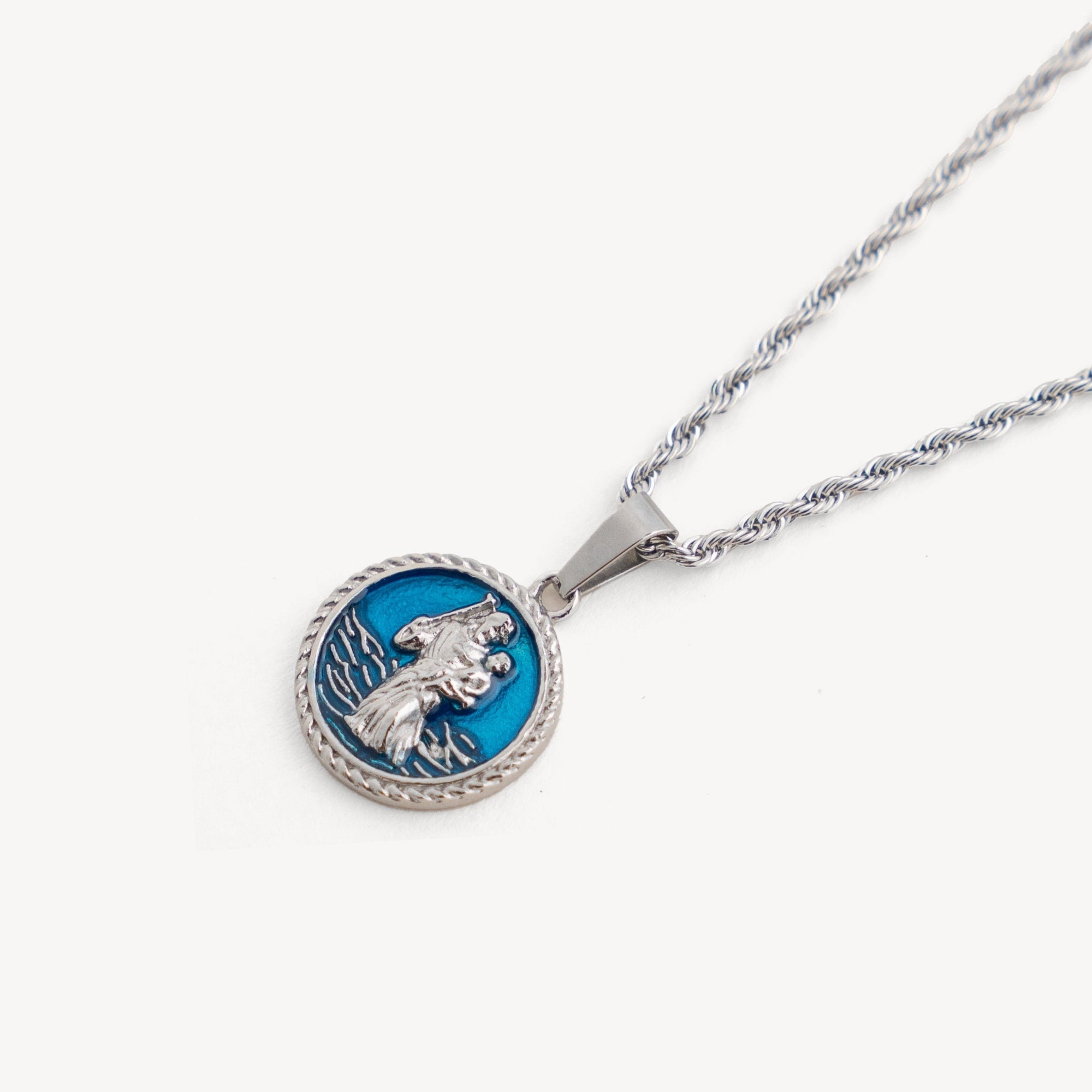 St Christopher - Blue (Silver)