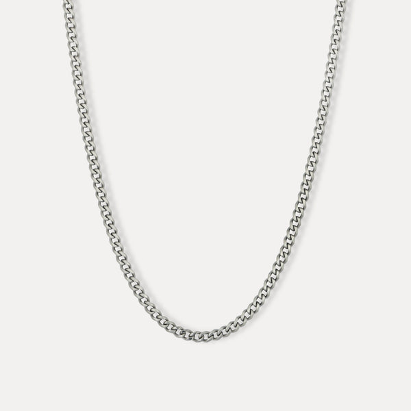 Silver MATTE Cuban Chain (3MM) - Mens Necklace Chains | Twistedpendant