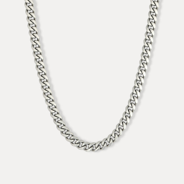 Thick Silver Matte Cuban Chain (8MM)