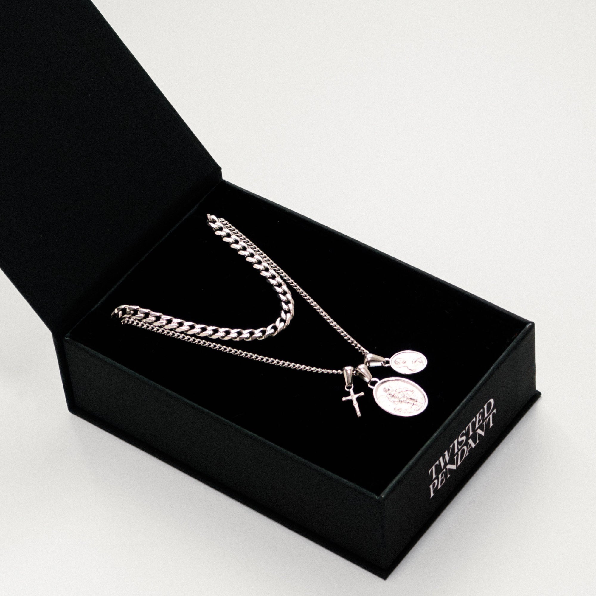 Saint Michael Layered Set - Silver