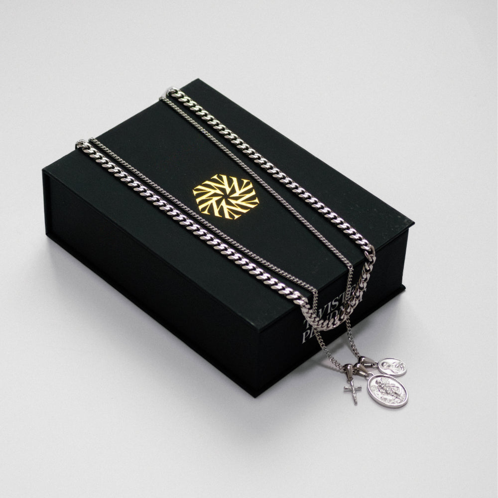 Saint Michael Layered Set - Silver