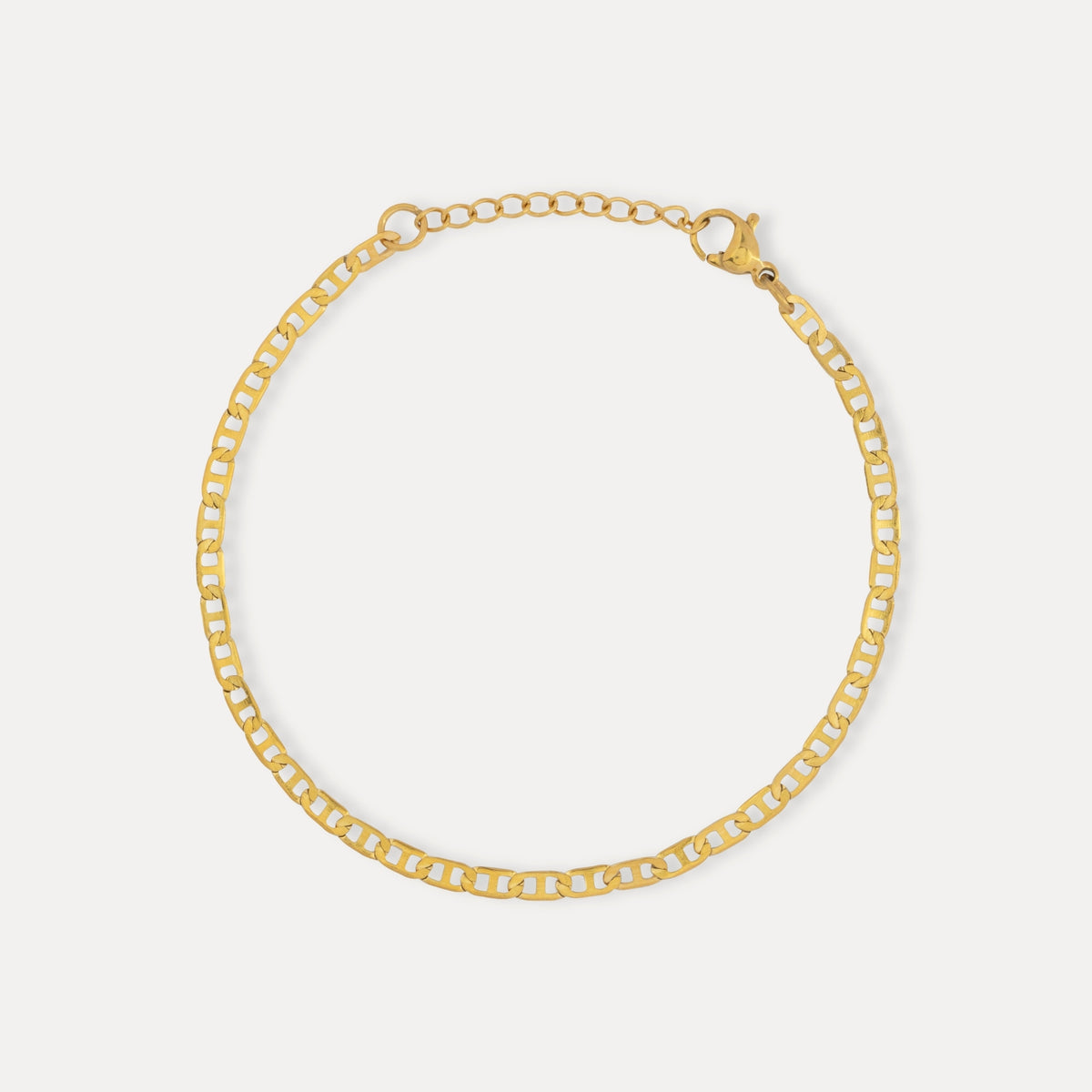 Gold Flat Mariner Bracelet (3MM)