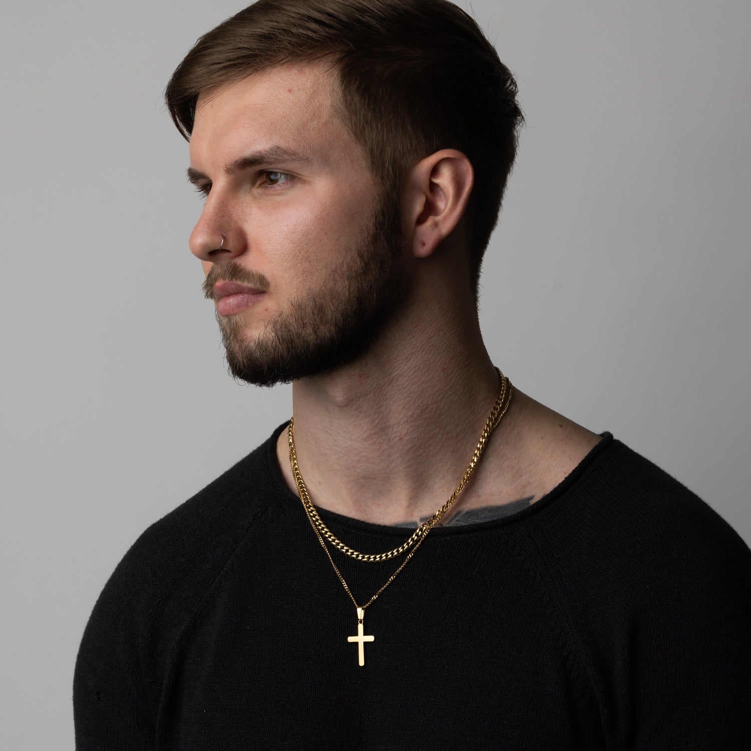 Men's Gold Cross Pendant Necklace - Gold Necklace for Men | Twistedpendant