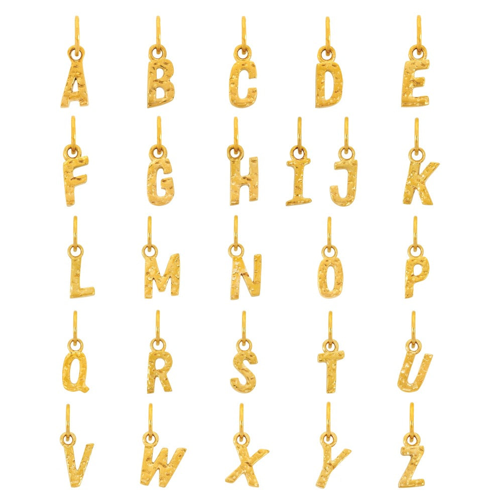 Mens Vintage Initial Necklace - Gold Letter Pendant - By Twistedpendant