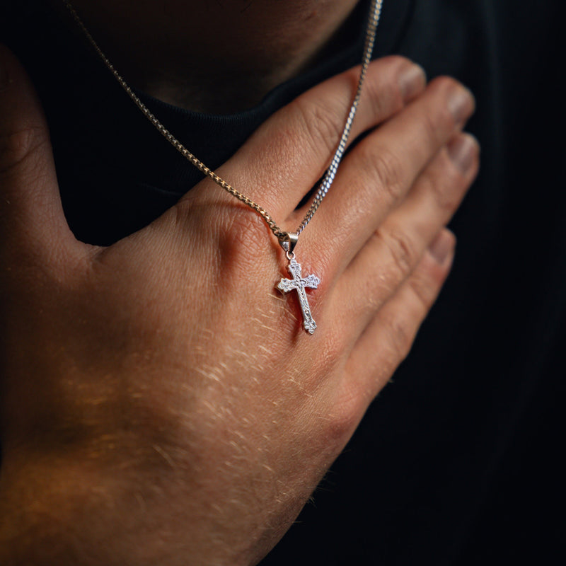 Silver Vintage Cross Pendant Necklace - Cross Necklace Men By Twistedpendant