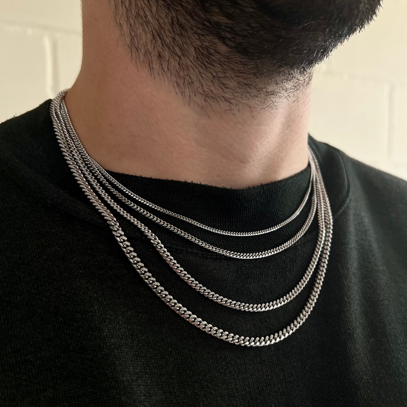 4mm Rhodium Miami Cuban Chain - Premium Italian Sterling Silver by Twistedpendant