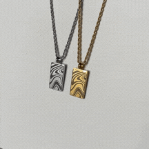 Gold Wave Pendant | Mens Gold Necklaces - By Twistedpendant