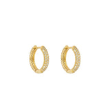 Gold Micro Paved Diamond Hoop - Mens Hoop Earrings By Twistedpendant