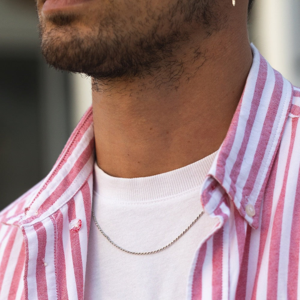 1.5mm Thin Silver Rope Chain - Mens Silver Chain | By Twistedpendant
