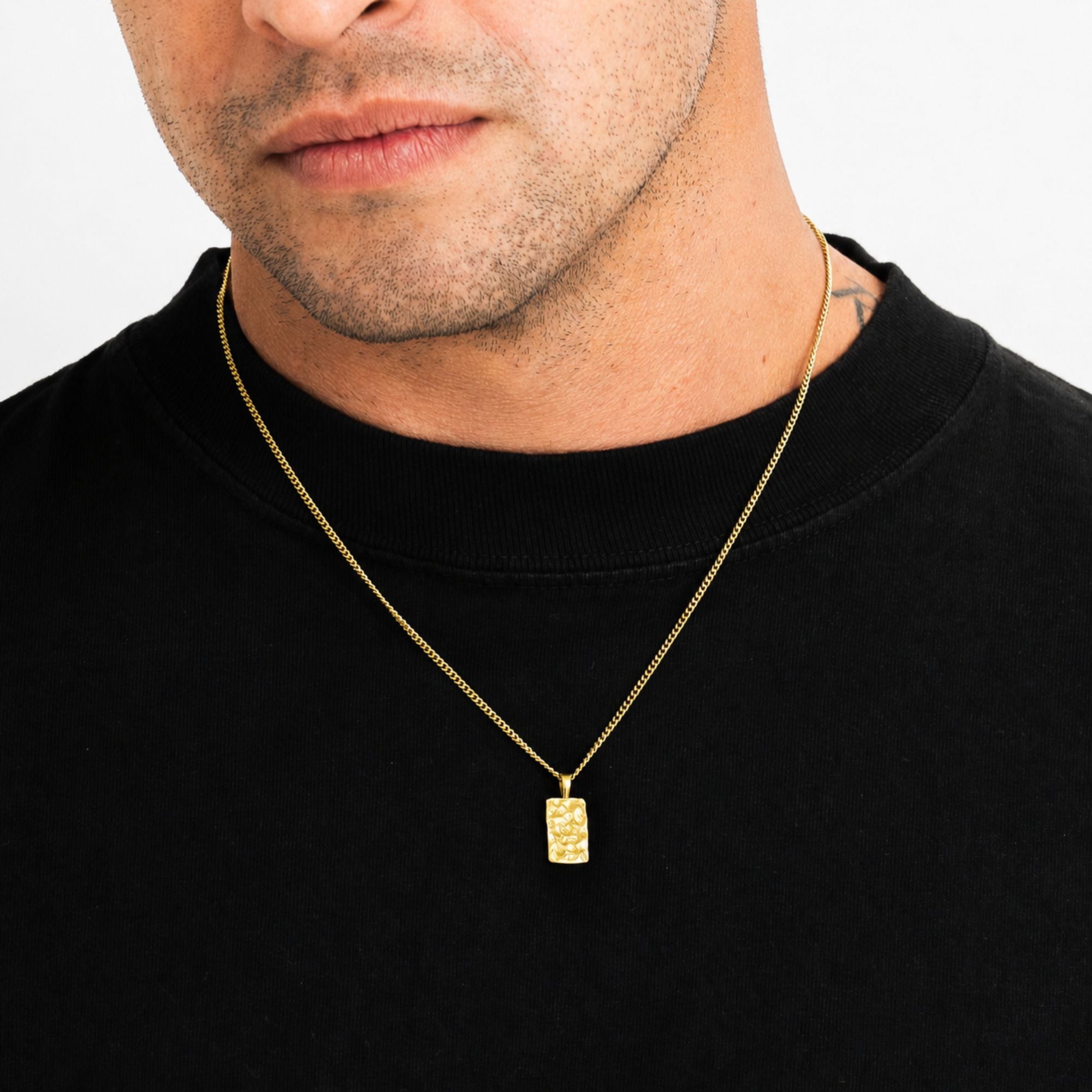 Micro Hammered Pendant - Gold