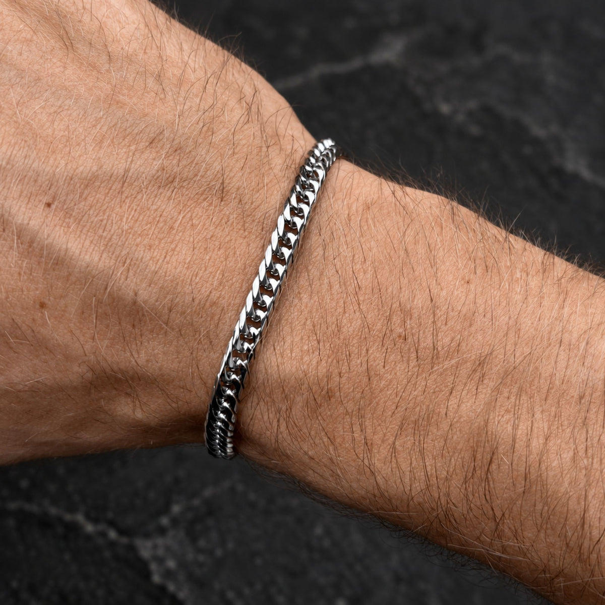 Silver Flat Cuban Bracelet (6MM)