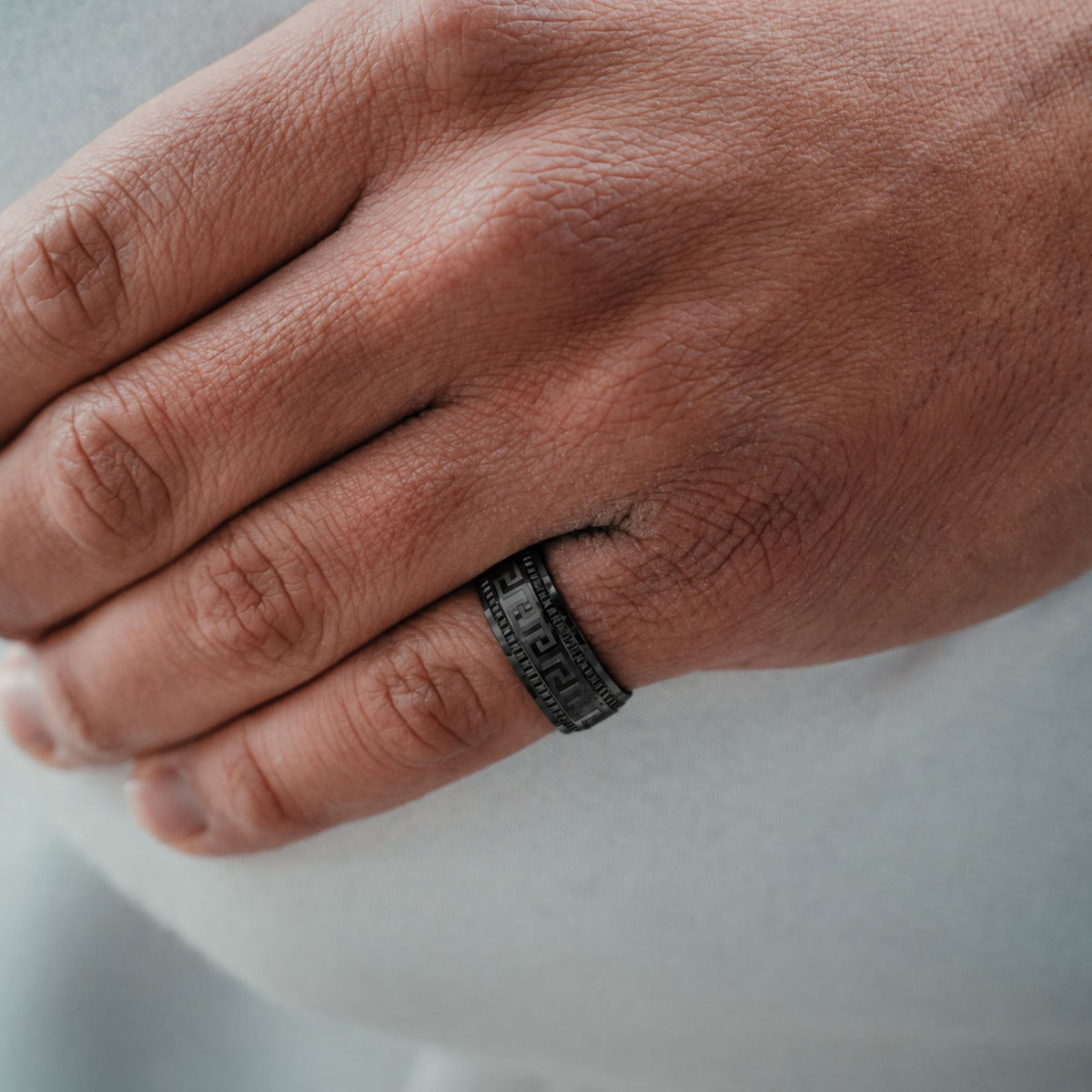 Greek Band Ring - Black