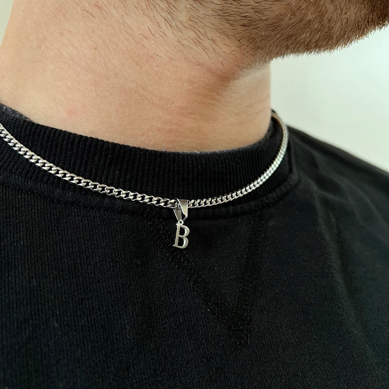 18K Gold Initial Necklace for Men, Gold Custom Necklace, Men Initial  Necklace, Stylish Letter Pendant Cuban Chain Necklace, Gift for Him - Etsy  | Initial necklace gold, Necklace, Initial necklace