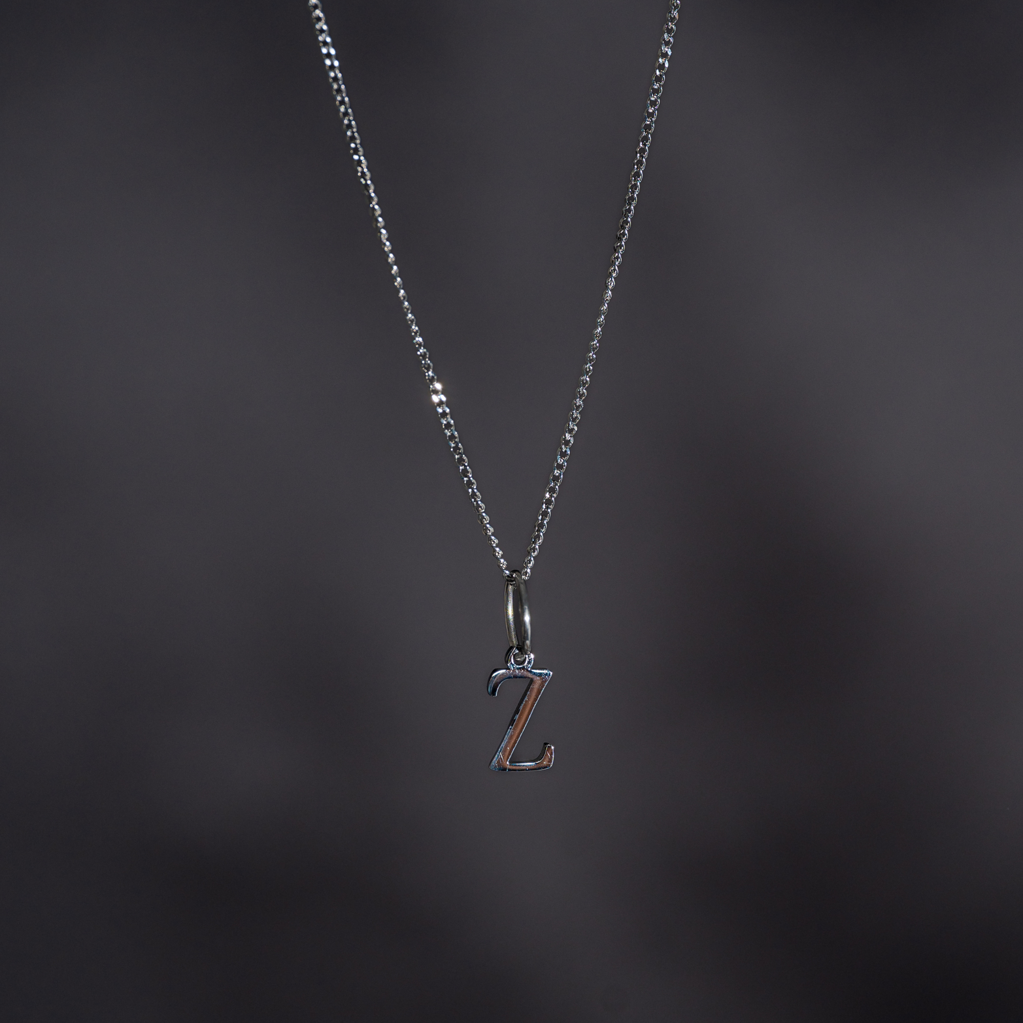 Silver Initial Necklace For Men - Mens Initial Pendant By Twistedpendant