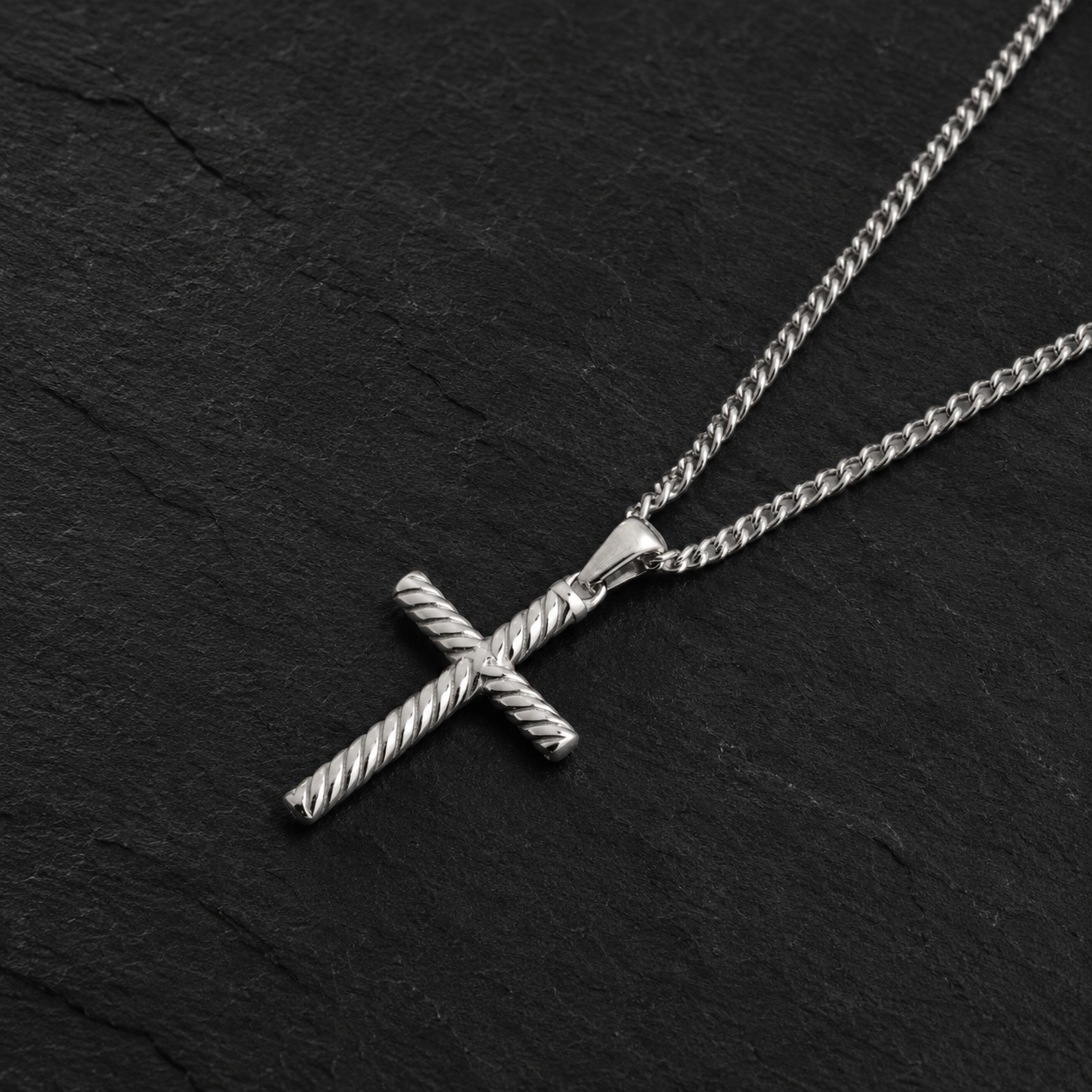 Cross - Spiral (Silver)