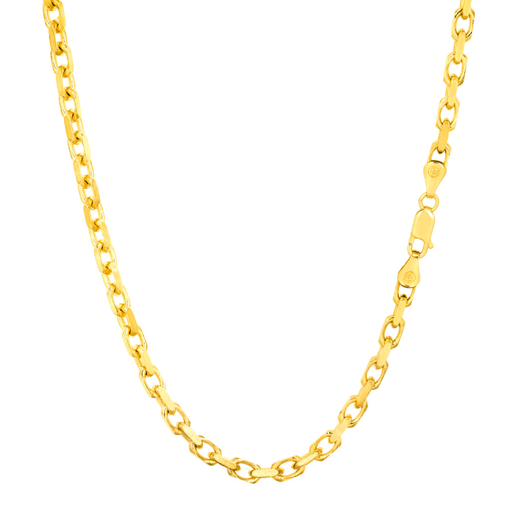 23K Gold Rolo Link Chain Necklace - Mens Necklace Chain By Twistedpendant