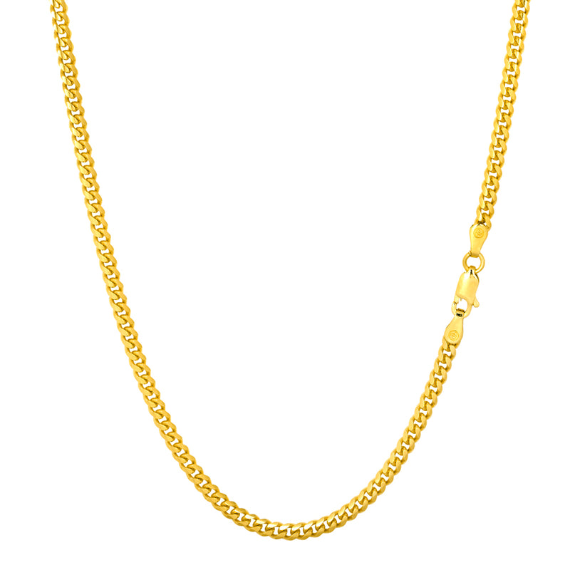 3.5mm Gold Miami Cuban Chain - Mens Gold Chain | By Twistedpendant