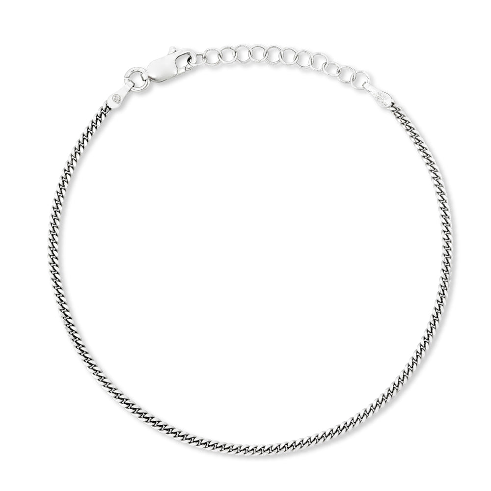 Thin Silver Bracelet Chain - Mens Sterling Silver Chain | By Twistedpendant