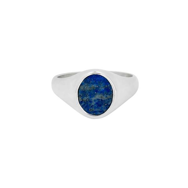 Silver Lapis Lazuli Signet Ring For Men - Top-Quality Choice | By Twistedpendant