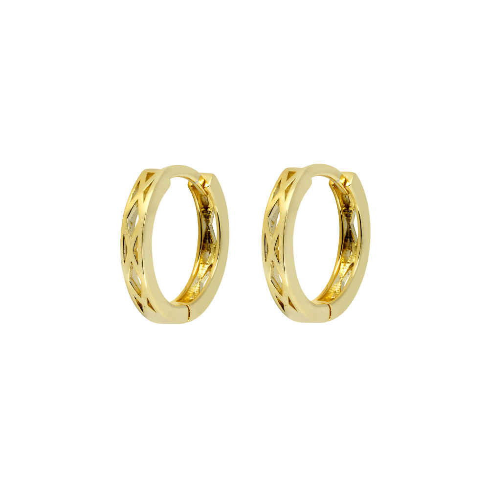 Mens Gold Hoop Earrings | Patterned Hoop Earrings - Twistedpendant