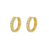 14K Gold Diamond Hoop Earrings | Mens Gold Earrings - Twistedpendant