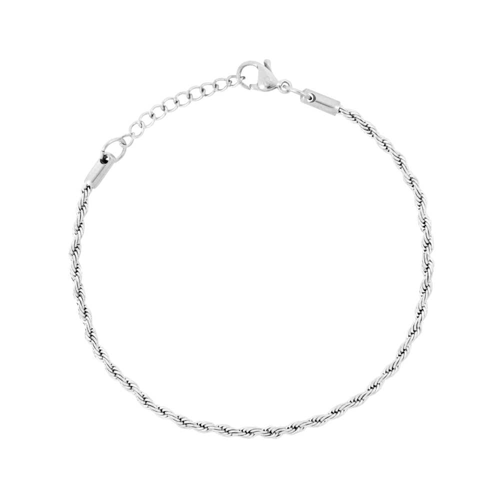 Men's Silver Rope Bracelet (2.5mm) - Silver Bracelet For Men | Twistedpendant