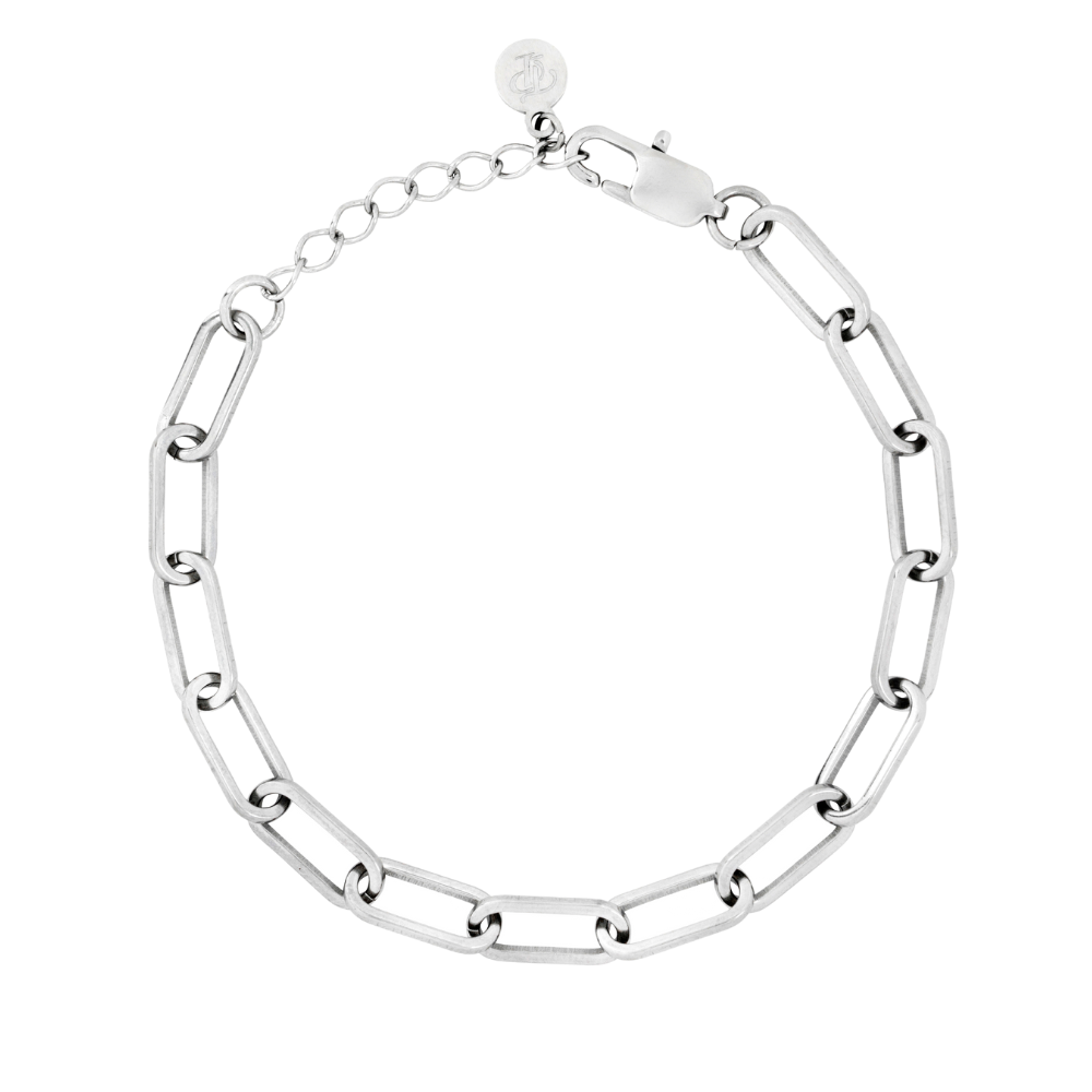 Mens Bracelets, Silver Paperclip Link Bracelet Chain - By Twistedpendant