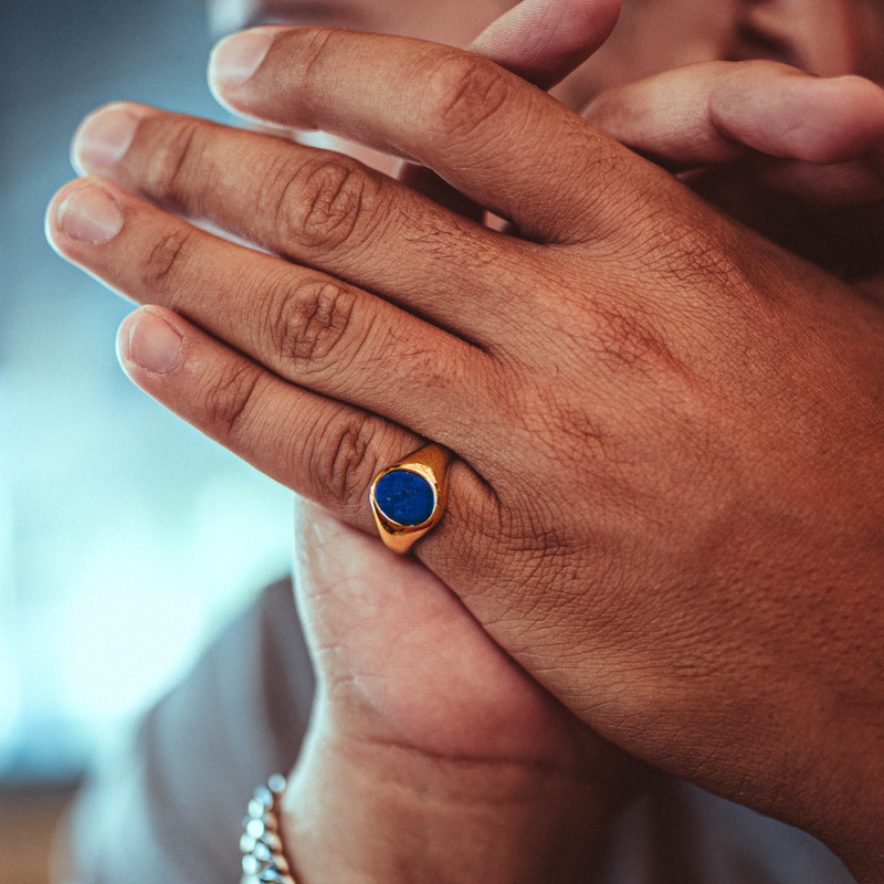 Lapis lazuli 2025 signet ring mens