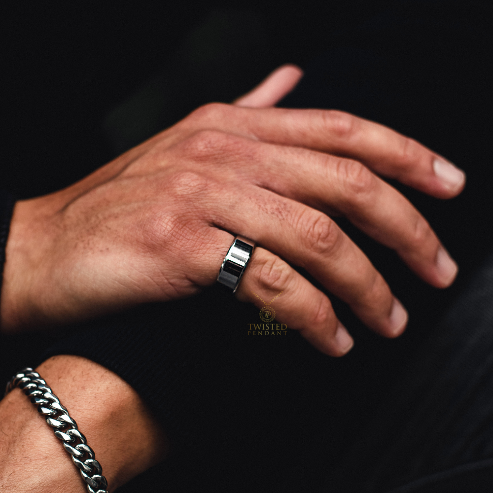 Men's Silver Ring - Buy World-Class Men's Silver Band Rings | Twistedpendant