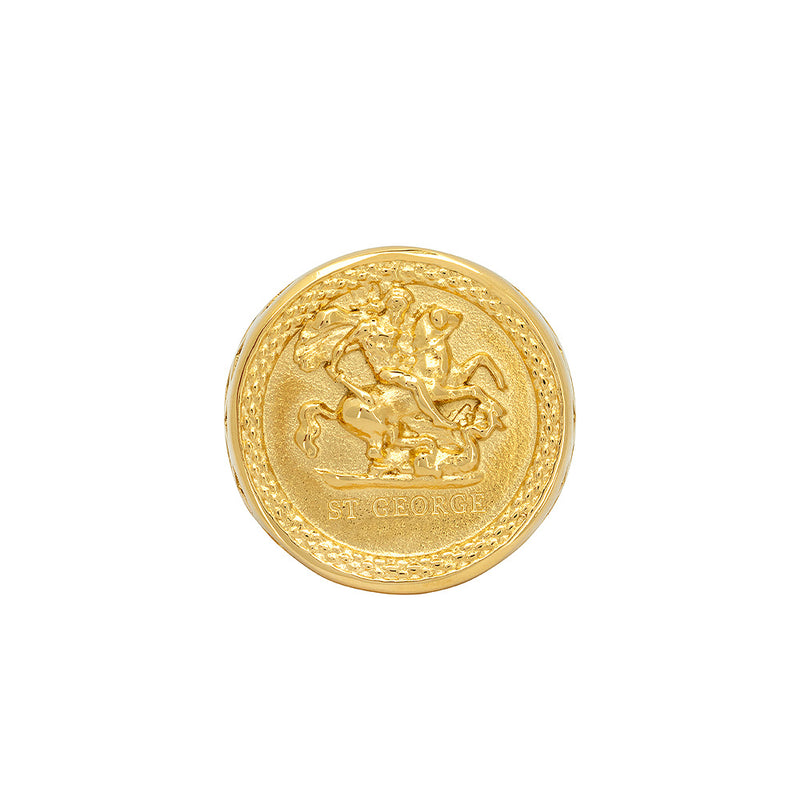 Men's Gold St George Ring - Buy Gold Sovereign Rings | Twistedpendant
