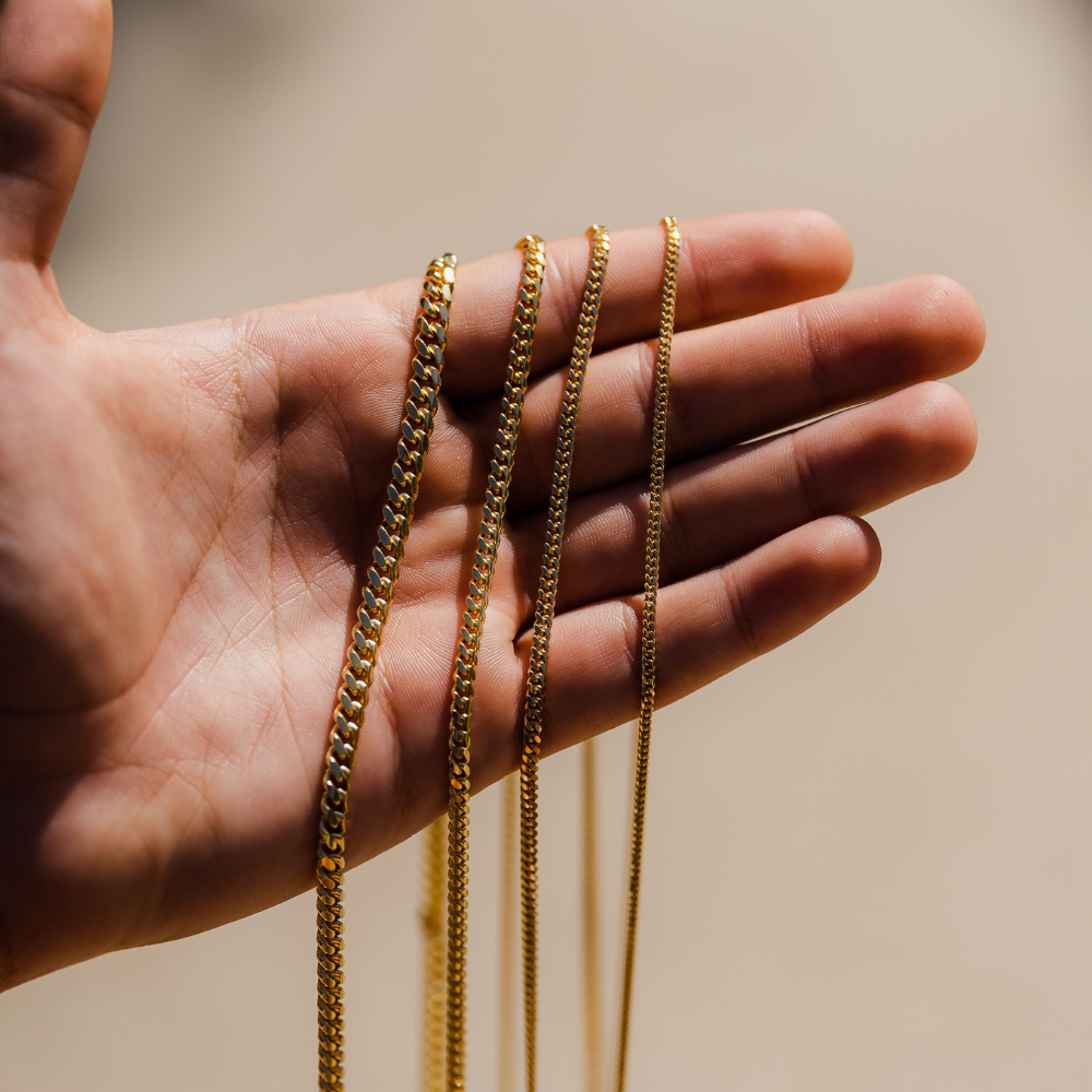 Thin Gold Miami Cuban Chain - Mens Gold Link Chain | By Twistedpendant