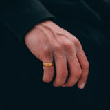Men's Gold Ring - Buy Men's Gold Brushed Band Rings | Twistedpendant