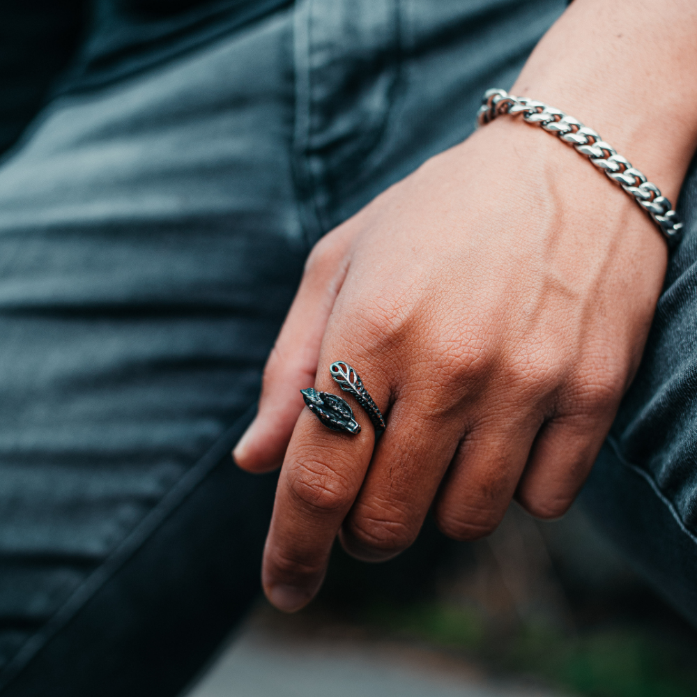 Silver Dragon Ring - Mens Silver Dragon Rings | Twistedpendant