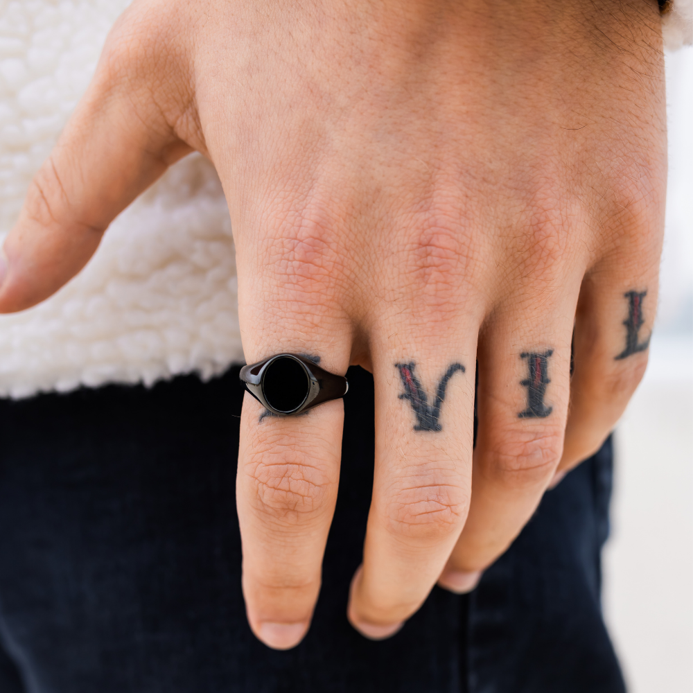 Black Onyx Signet Ring - Mens Rings Black | By Twistedpendant