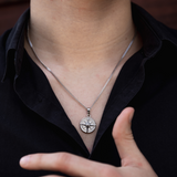 Mini Silver Compass Pendant Necklace - Men's Silver Necklace | Twistedpendant