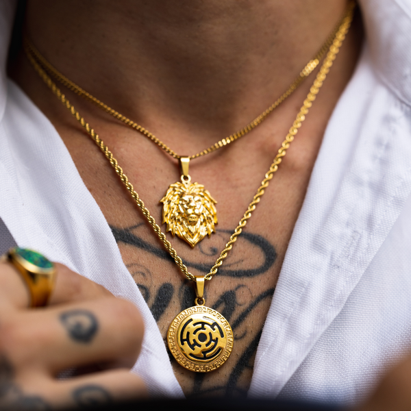 Men's Gold Maze Pendant Necklace - Men's Gold Necklace | Twistedpendant