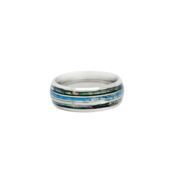 Silver Opal Band ring | Mens Silver Rings | Twistedpendant