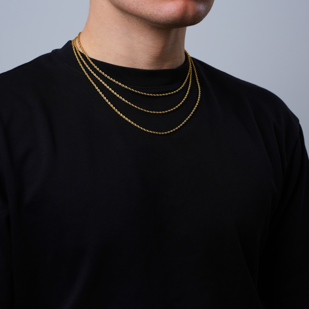 Gold Rope Chain Necklace - Mens Necklace Chain | By Twistedpendant