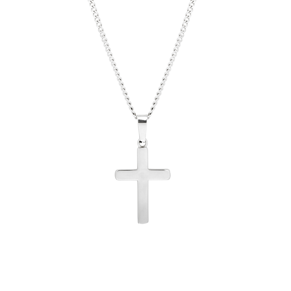 Men's Silver Cross Pendant Necklace - Men's Silver Necklace | Twistedpendant