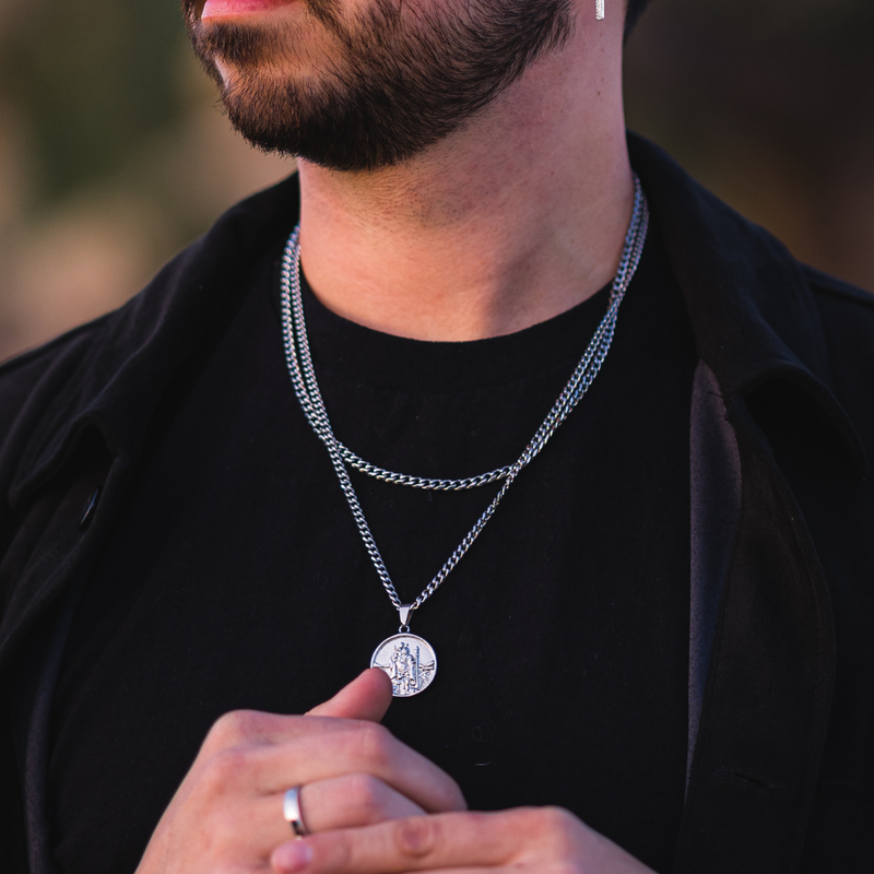 Silver cuban top link chain 4mm