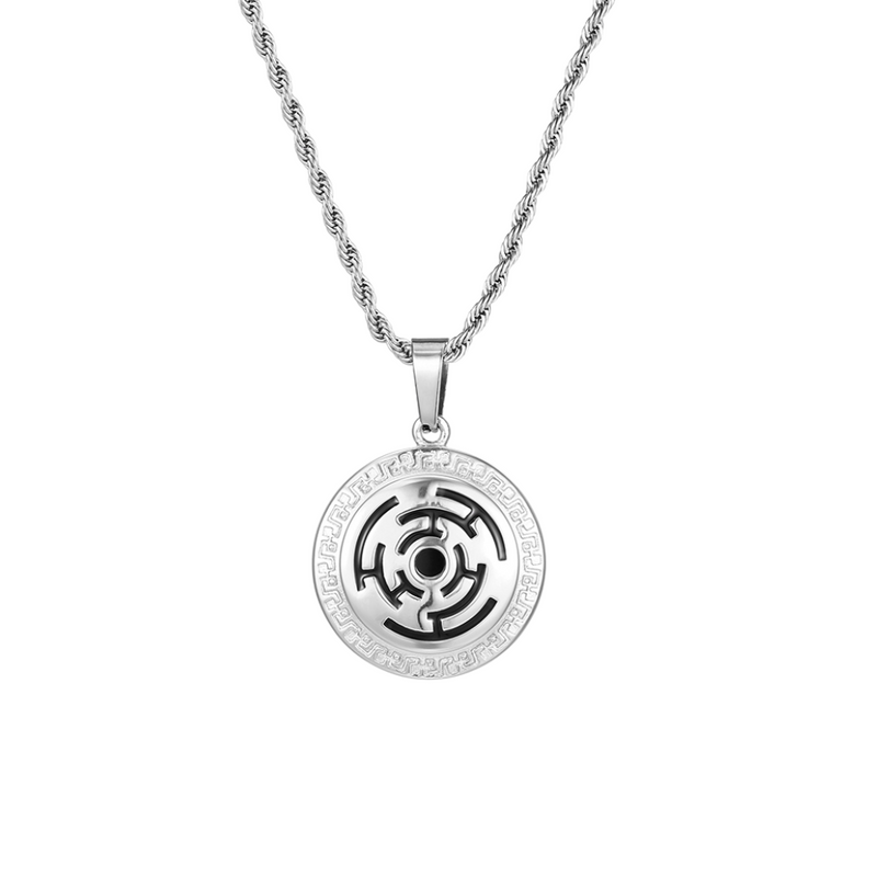 Men's Gold Maze Pendant Necklace - Men's Gold Necklace | Twistedpendant