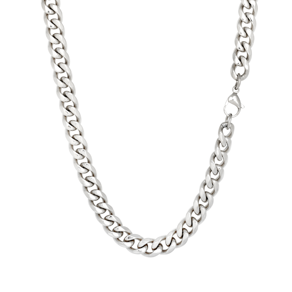 Men's Silver Cuban Chain (10MM) - Mens Silver Chain | Twistedpendant