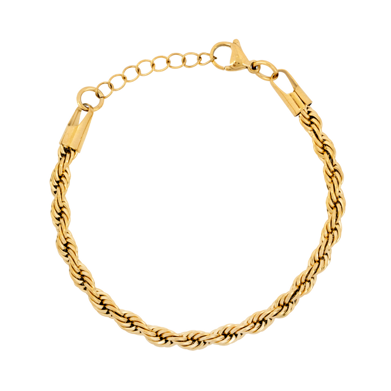 Men's Gold Rope Bracelet (8MM) - 18K Gold Bracelet For Men | Twistedpendant